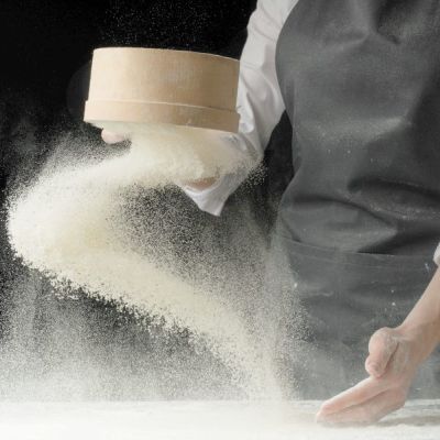 adding flour when kneading