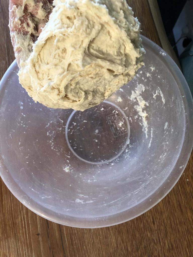 Place the dough into a bowl