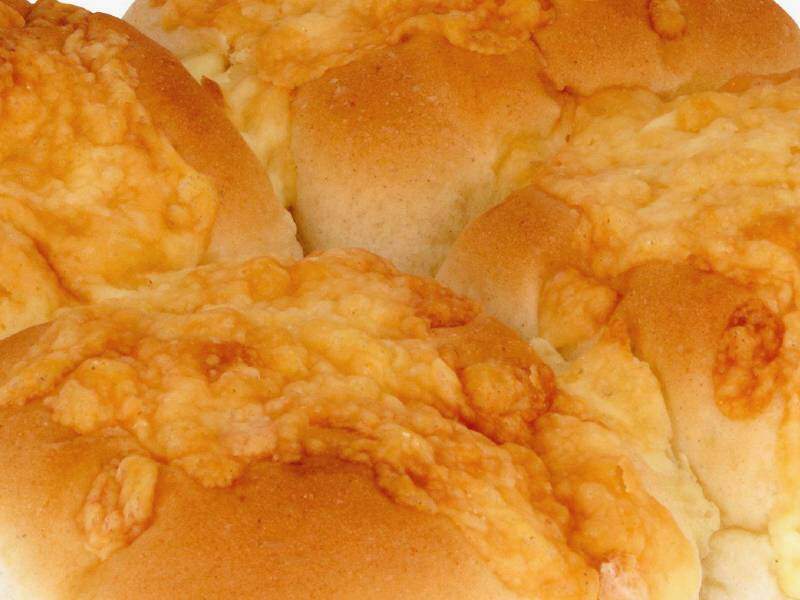 Cheese baps are made by adding cheese to the rolls before proofing