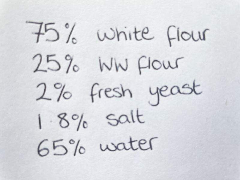 Here is a bakers formula