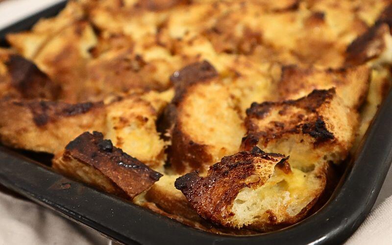 You can use stale bread to make bread pudding!